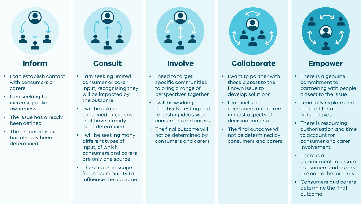 Decision engagement tool (adapted from Department of Health and Human Services, 2019)